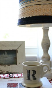 updating a lampshade with trim