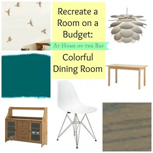 colorful dining room redesign on a budget