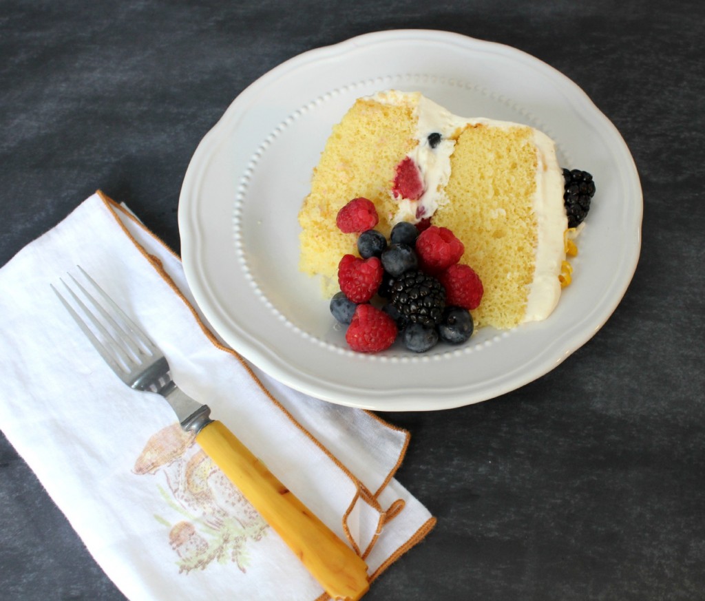 Lemon Mousse Cake with Berries