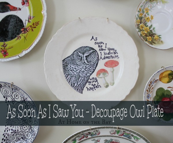 As Soon As I Saw You – Decoupage Owl Plate