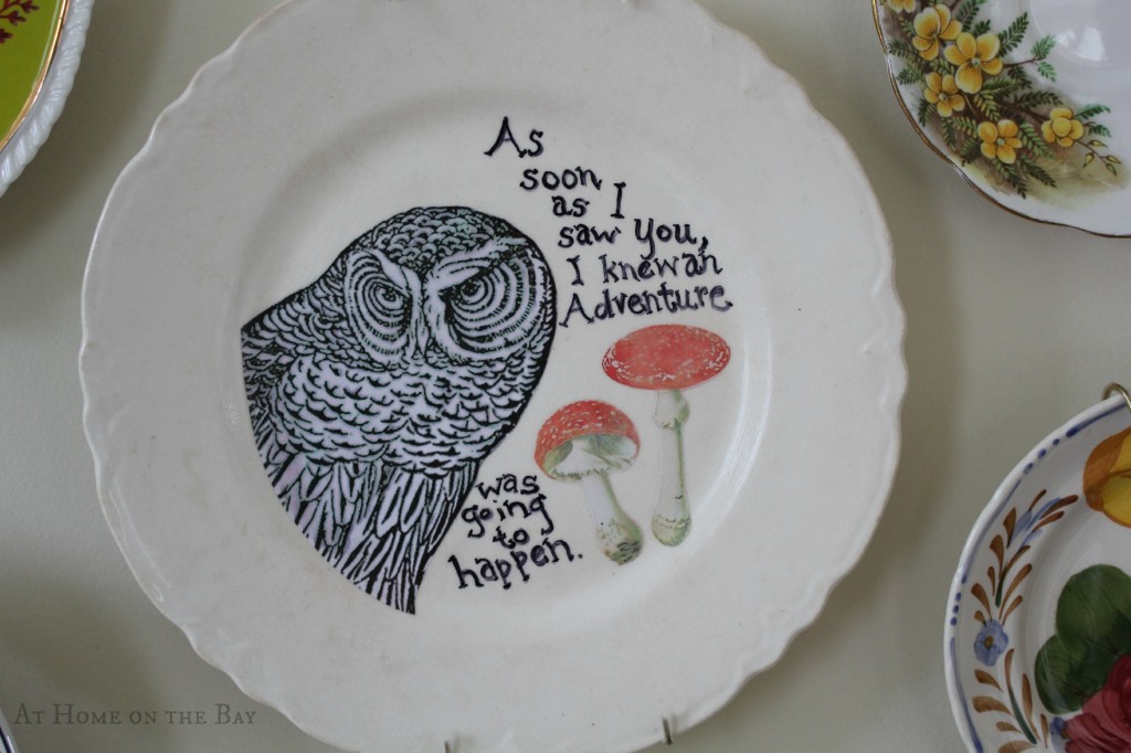 owl decoupage plate instructions