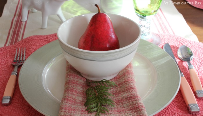 Pink and Green Christmas Brunch Tablescape