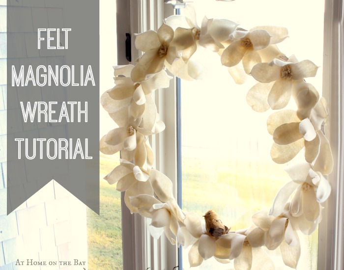 Felt Magnolia Flower Wreath