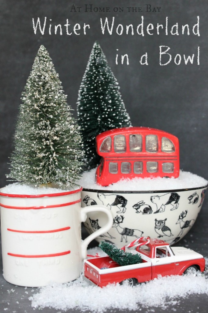 winter wonderland in a bowl - an easy tutorial - At Home on the Bay