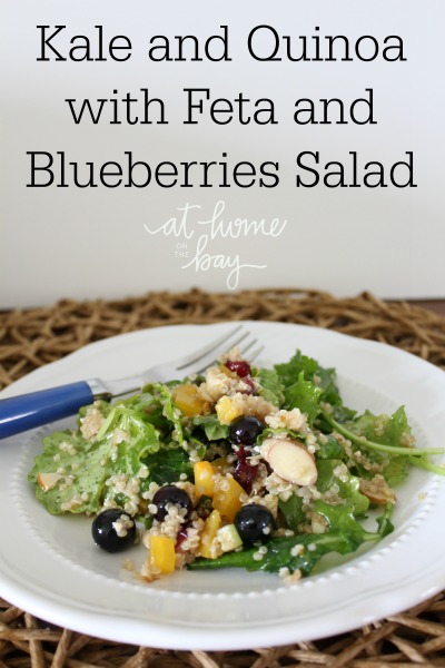 Kale and Quinoa with Feta and Blueberries Salad