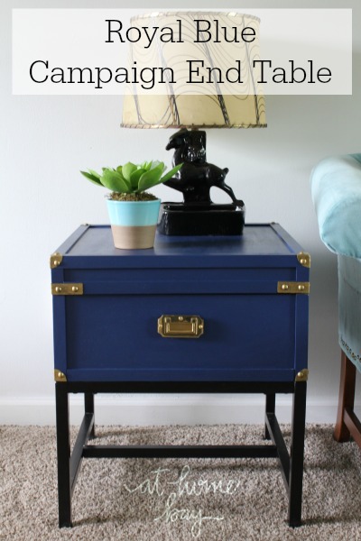 Royal Blue Campaign End Table