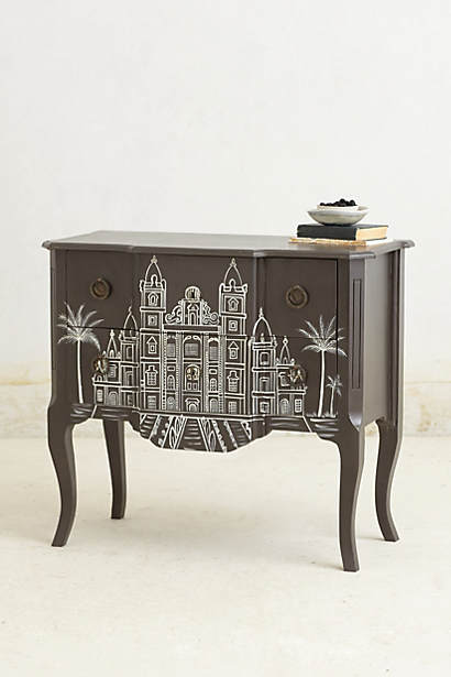 Anthro handpainted architecture chest $698