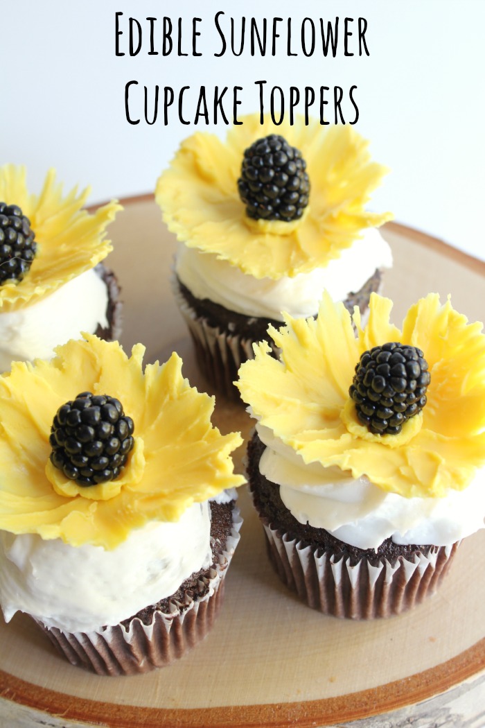 Edible Sunflower Cupcake Toppers