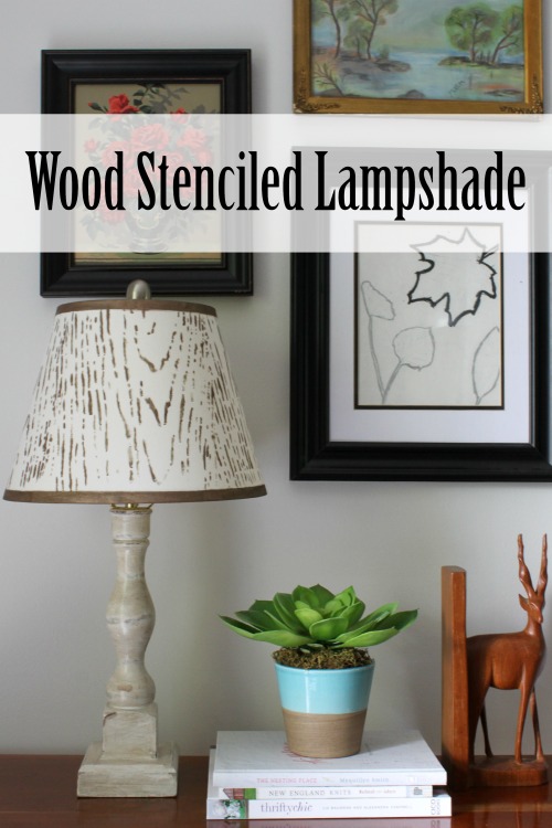 Faux Wood Stenciled Lampshade