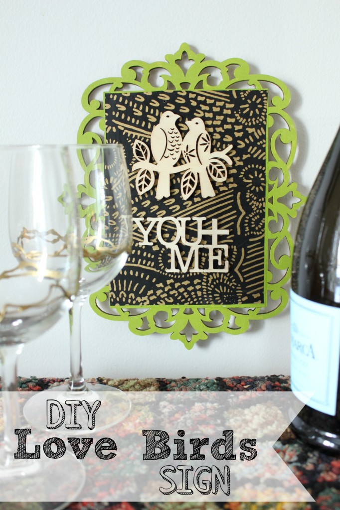 Love Birds - DIY Love Birds sign tutorial from AT Home on the Bay #madewithmichaels #plaidcrafts