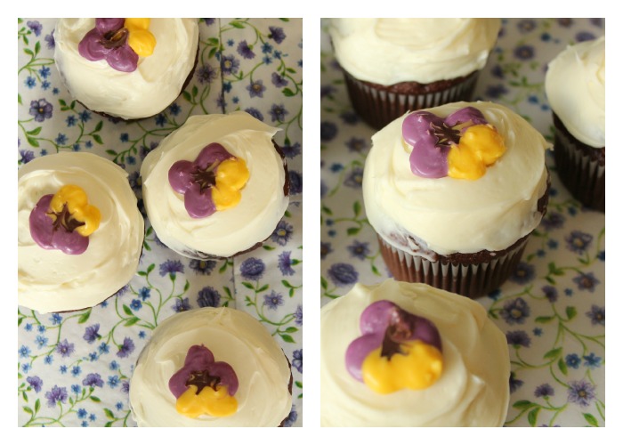 Edible Pansy Cupcake Toppers