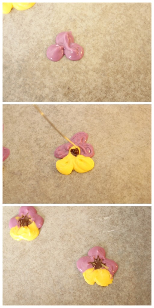 Edible Pansy Cupcake Toppers made with candy melts